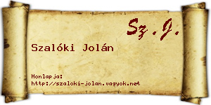 Szalóki Jolán névjegykártya