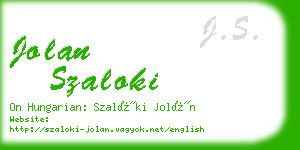 jolan szaloki business card